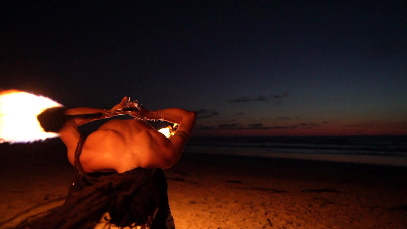 Beach Fire Footage captured by Randall Photos set to "Tenía Razón" by Daniela Lalita